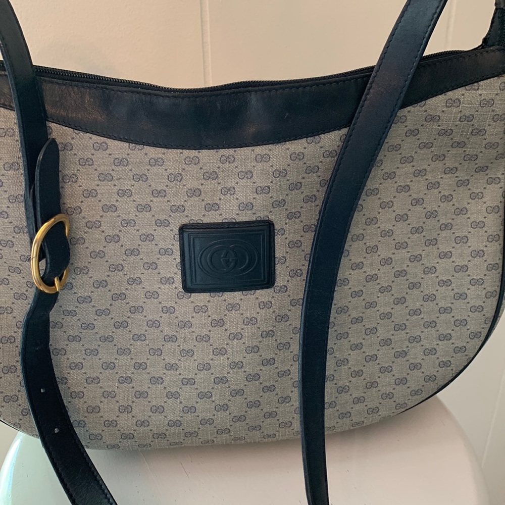 Gucci Hobo Navy Vintage Micro GG Monogram